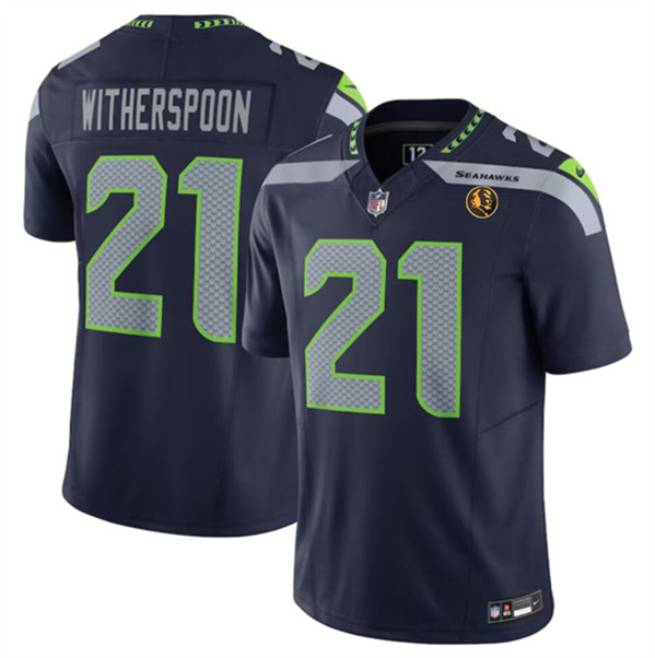 Seattle Seahawks #21 Devon Witherspoon Navy 2023 F.U.S.E. With John Madden Patch Vapor Limited Stitched Jersey