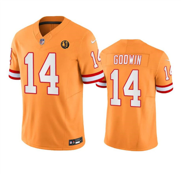 Tampa Bay Buccaneers #14 Chris Godwin Orange 2023 F.U.S.E. Throwback With John Madden Patch Vapor Limited Stitched Jersey