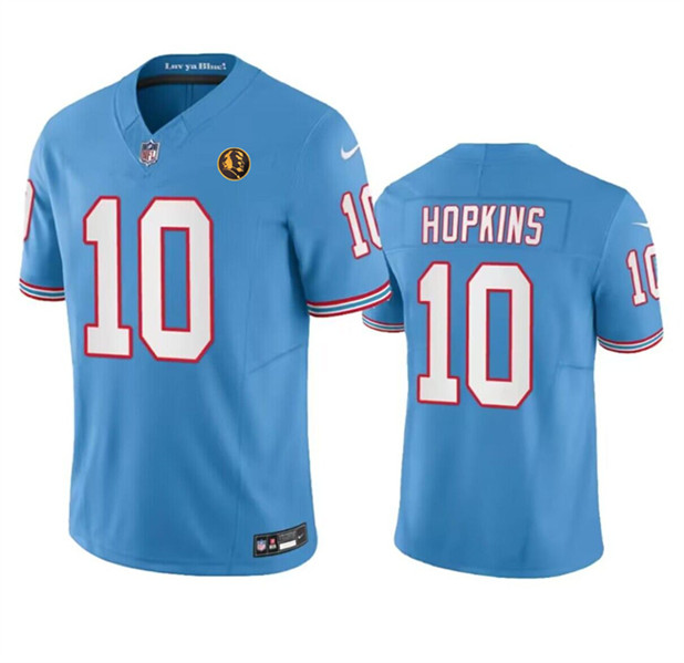 Tennessee Titans #10 DeAndre Hopkins Blue 2023 F.U.S.E. Throwback With John Madden Patch Vapor Limited Stitched Jersey