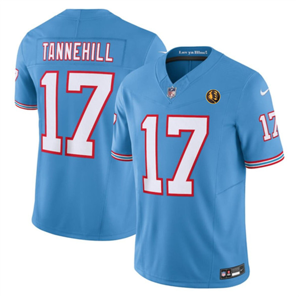 Tennessee Titans #17 Ryan Tannehill Blue 2023 F.U.S.E. Throwback With John Madden Patch Vapor Limited Stitched Jersey