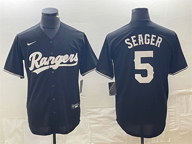 Texas Rangers #5 Corey Seager Black Cool Base Stitched Jersey