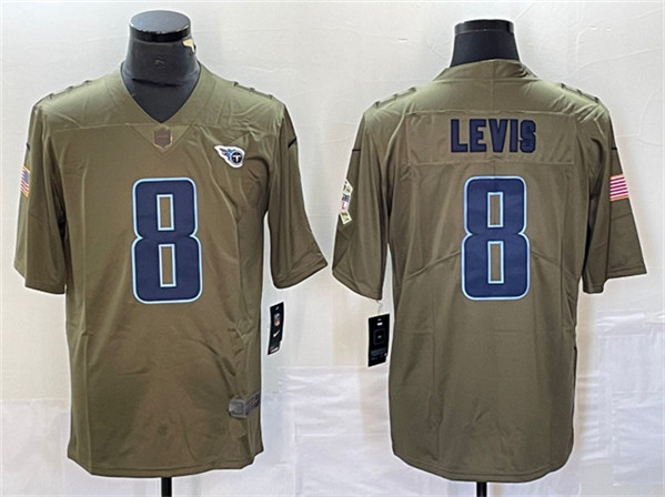 Tennessee Titans #8 Will Levis Olive 2017 Salute To Service Limited Stitched Jersey