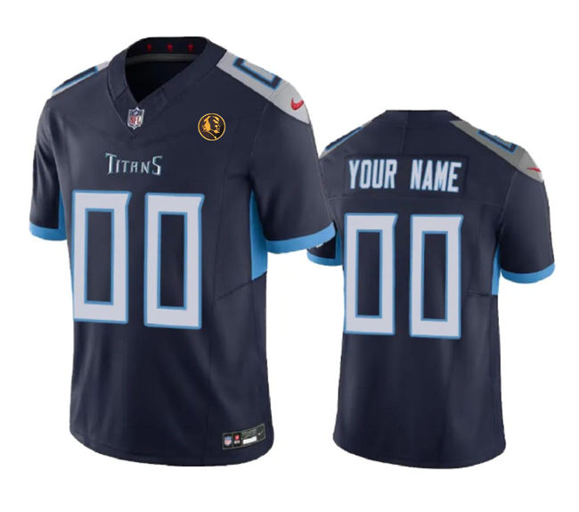 Tennessee Titans Custom Navy 2023 F.U.S.E. With John Madden Patch Vapor Limited Stitched Jersey