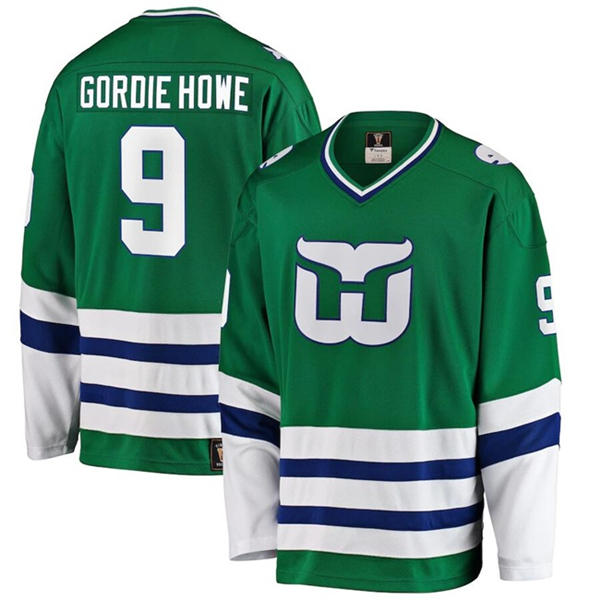 Carolina Hurricanes #9 Gordie Howe Green Stitched Jersey
