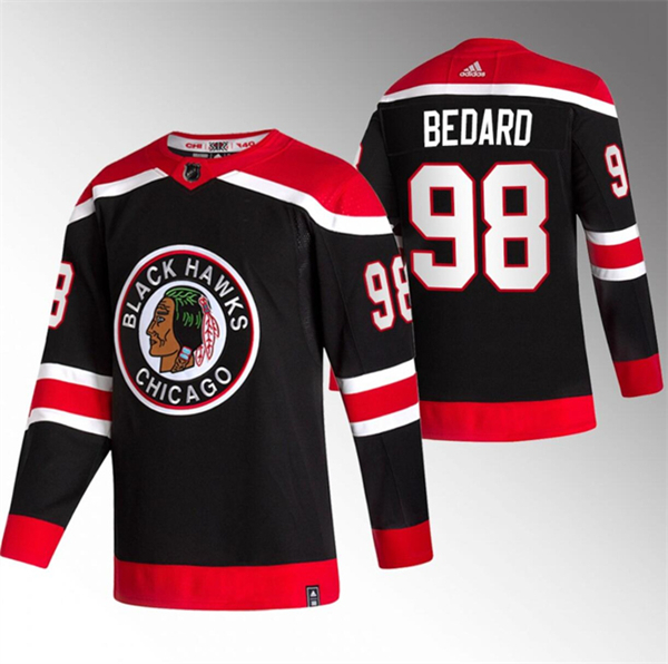 Chicago Blackhawks #98 Connor Bedard Black Stitched Jersey