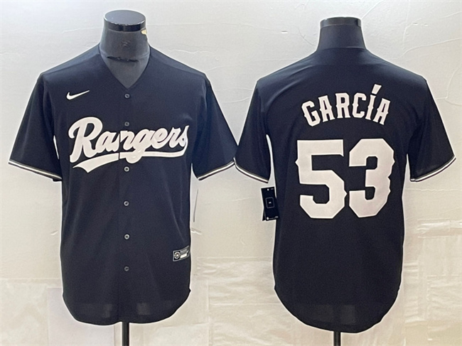 Texas Rangers #53 Adolis García Black Cool Base Stitched Jersey