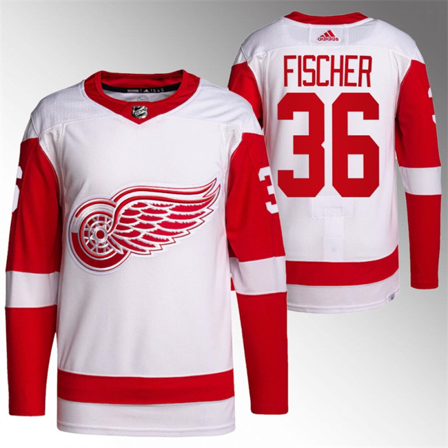 Detroit Red Wings #36 Christian Fischer White Stitched Jersey