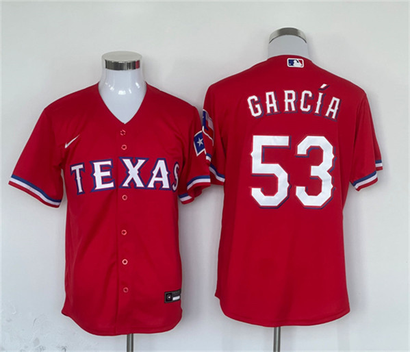 Texas Rangers #53 Adolis García Red With Patch Cool Base Stitched Jersey