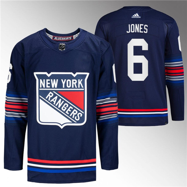 New York Rangers #6 Zac Jones Navy Stitched Jersey