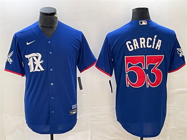 Texas Rangers #53 Adolis García Royal City Connect Stitched Jersey