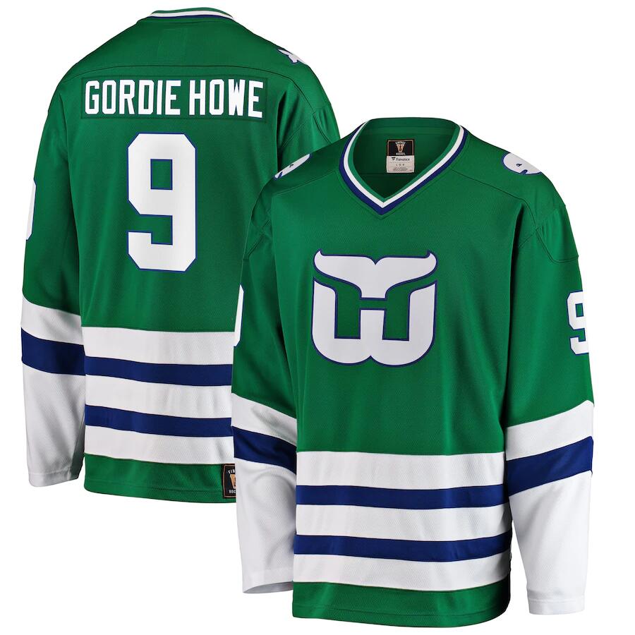 Whalers #9 Gordie Howe Stitched Green Jersey