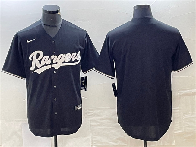 Texas Rangers Blank Black Cool Base Stitched Jersey