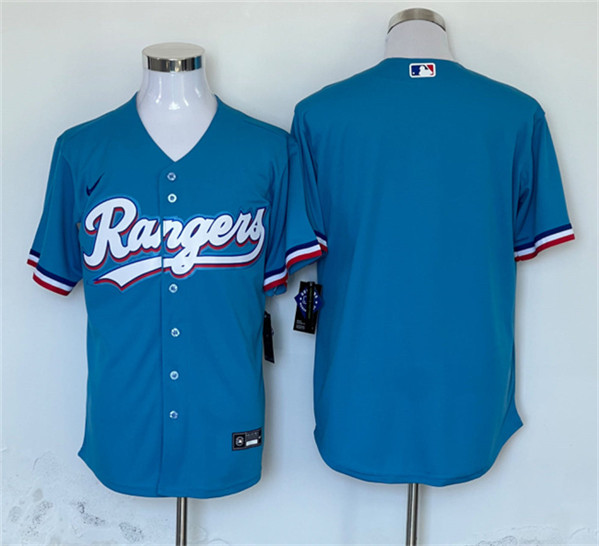 Texas Rangers Blank Blue Cool Base Stitched Jersey