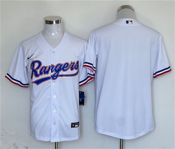 Texas Rangers Blank White Cool Base Stitched Jersey
