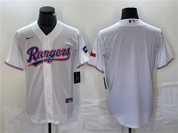 Texas Rangers Blank White With Patch Cool Base Stitched Jersey
