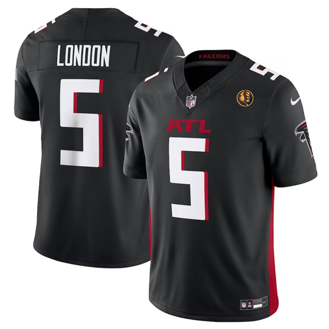 Atlanta Falcons #5 Drake London Black 2023 F.U.S.E. With John Madden Patch Vapor Limited Stitched Jersey
