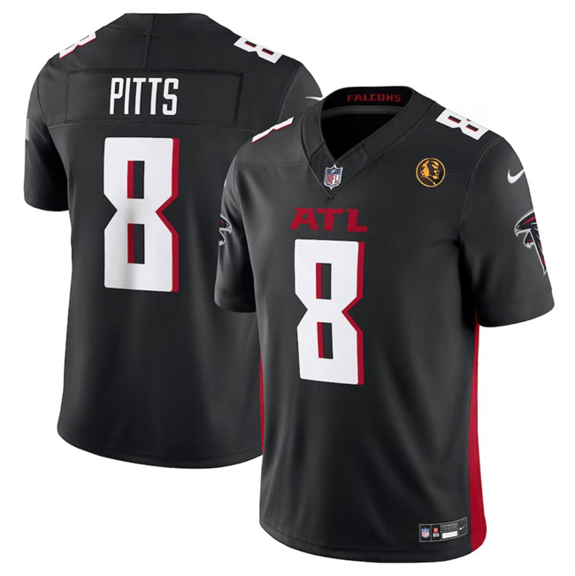 Atlanta Falcons #8 Kyle Pitts Black 2023 F.U.S.E. With John Madden Patch Vapor Limited Stitched Jersey