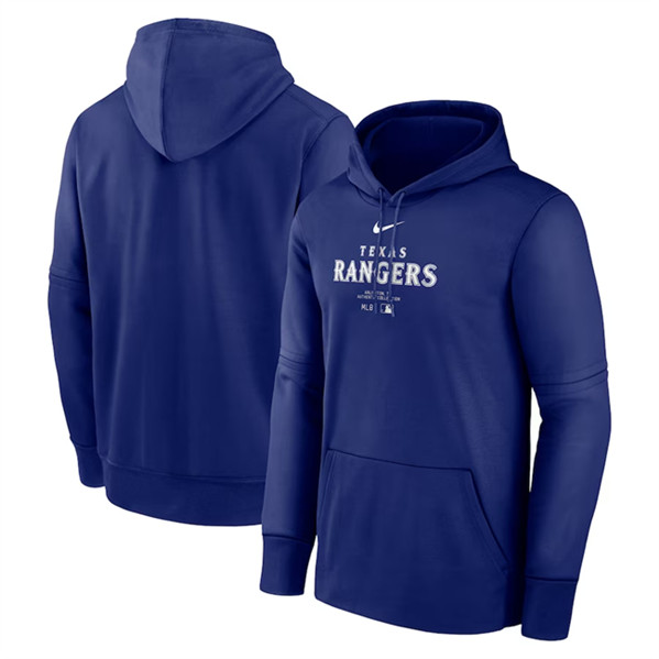 Texas Rangers Royal Collection Practice Performance Pullover Hoodie