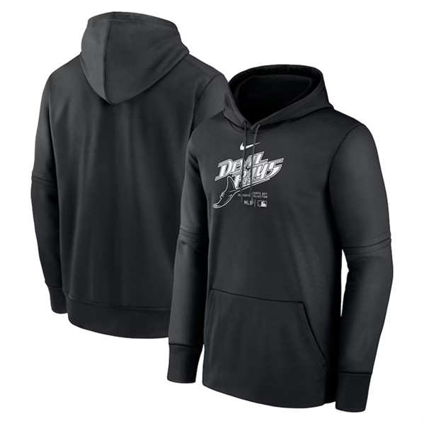 Tampa Bay Rays Black Collection Practice Performance Pullover Hoodie