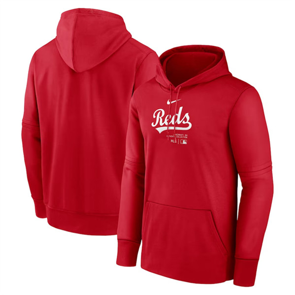Cincinnati Reds Red 2024 Collection Practice Performance Pullover Hoodie