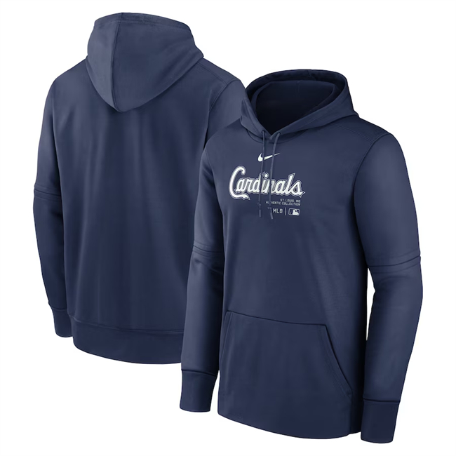 St. Louis Cardinals Navy Collection Practice Performance Pullover Hoodie