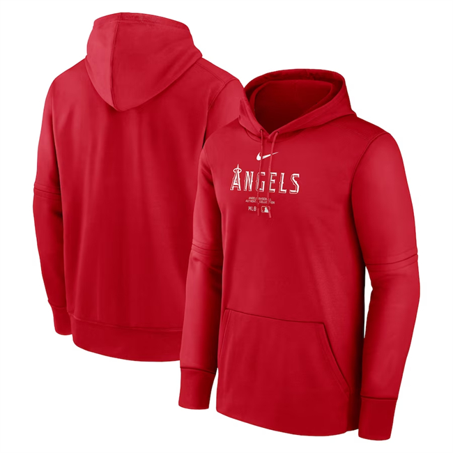 Los Angeles Angels Red Collection Practice Performance Pullover Hoodie