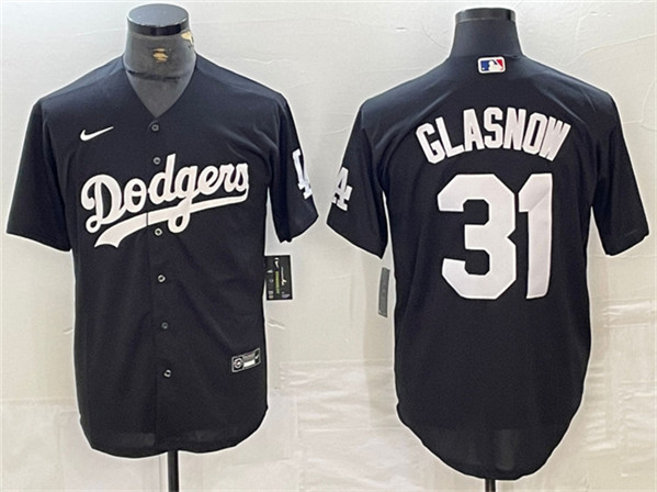 Los Angeles Dodgers #31 Tyler Glasnow Black Cool Base Stitched Jersey