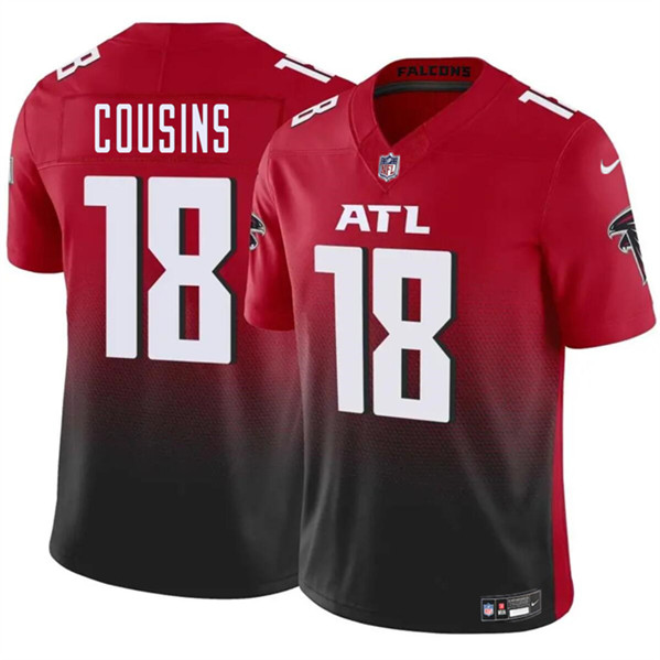 Atlanta Falcons #18 Kirk Cousins Red Black 2023 F.U.S.E. Vapor Untouchable Limited Stitched Jersey