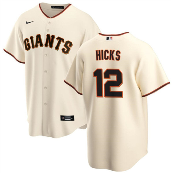 San Francisco Giants #12 Jordan Hicks Cream Cool Base Stitched Jersey