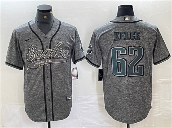 Philadelphia Eagles #62 Jason Kelce Gray Cool Base Stitched Jersey