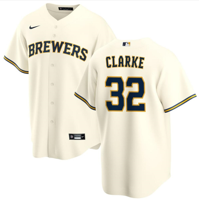 Milwaukee Brewers #32 Taylor Clarke Cream Cool Base Stitched Jersey
