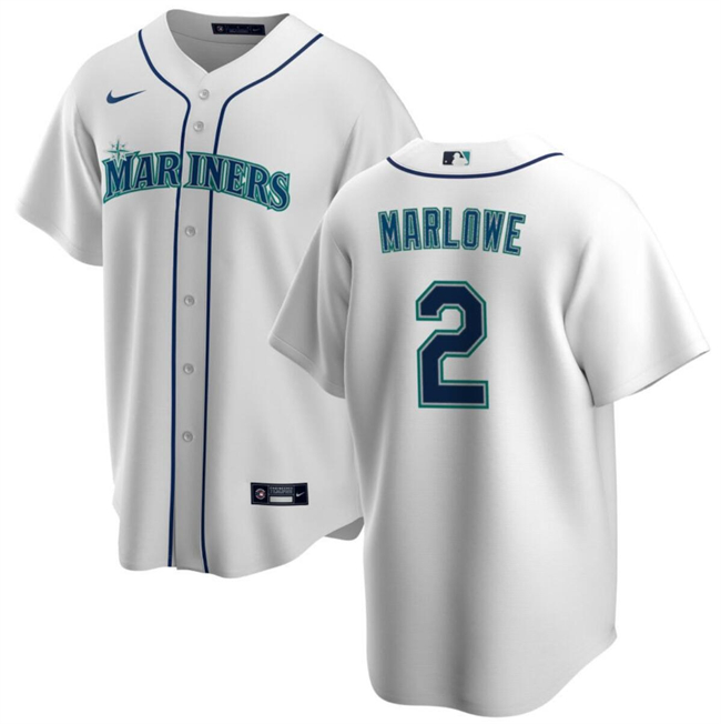 Seattle Mariners #2 Cade Marlowe White Cool Base Stitched Jersey