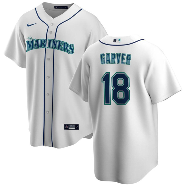 Seattle Mariners #18 Mitch Garver White Cool Base Stitched Jersey
