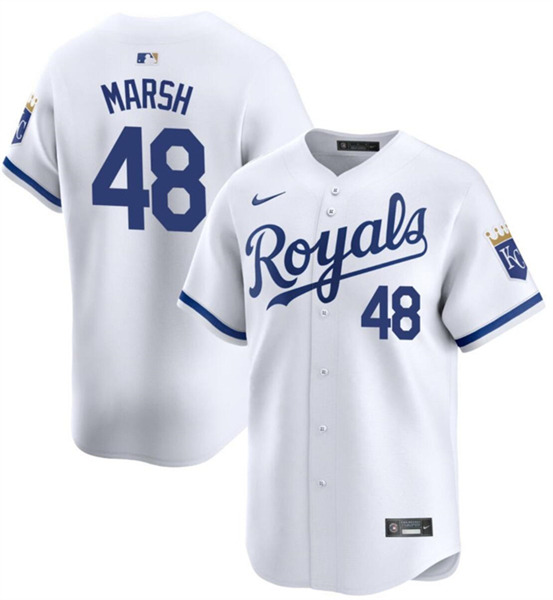 Kansas City Royals #48 Alec Marsh White 2024 Home Limited Cool Base Stitched Jersey