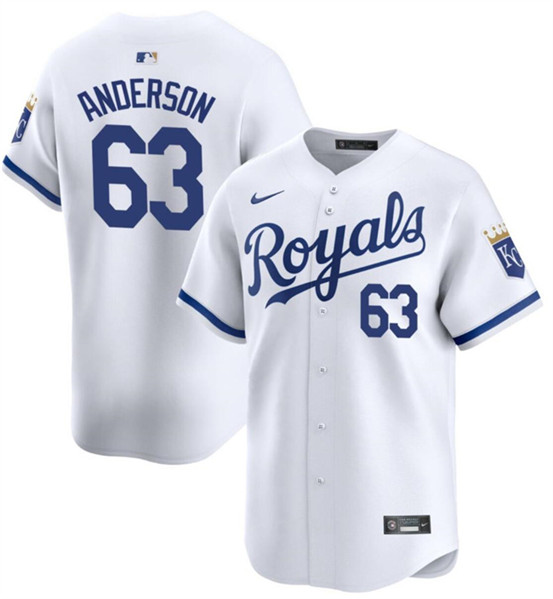 Kansas City Royals #63 Nick Anderson White 2024 Home Limited Cool Base Stitched Jersey