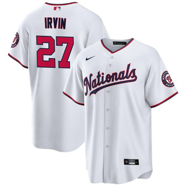 Washington Nationals #27 Jake Irvin White Cool Base Stitched Jersey