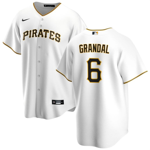 Pittsburgh Pirates #6 Yasmani Grandal White Cool Base Stitched Jersey