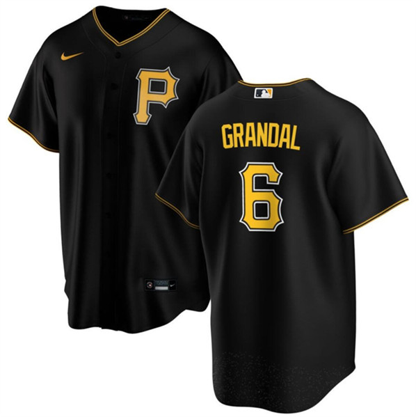 Pittsburgh Pirates #6 Yasmani Grandal Black Cool Base Stitched Jersey