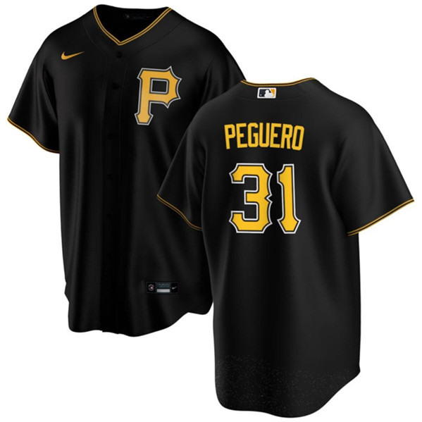 Pittsburgh Pirates #31 Liover Peguero Black Cool Base Stitched Jersey