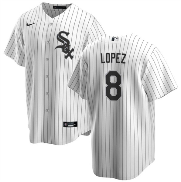 Chicago White Sox #8 Nicky Lopez White Cool Base Stitched Jersey