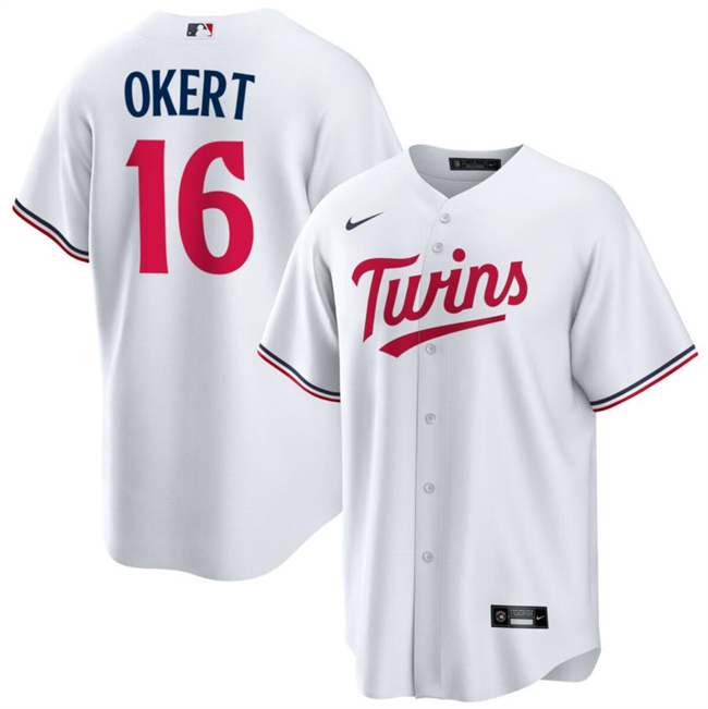 Minnesota Twins #16 Steven Okert White Cool Base Stitched Jersey