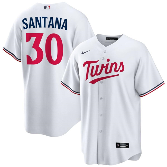 Minnesota Twins #30 Carlos Santana White Cool Base Stitched Jersey