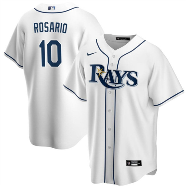 Tampa Bay Rays #10 Amed Rosario White Cool Base Stitched Jersey