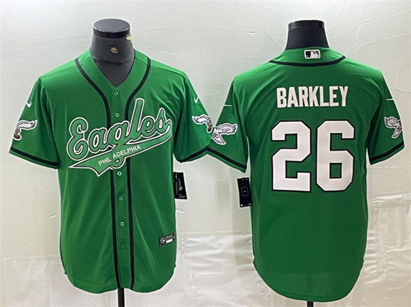 Philadelphia Eagles #26 Saquon Barkley Green Cool Base Stitched Jersey