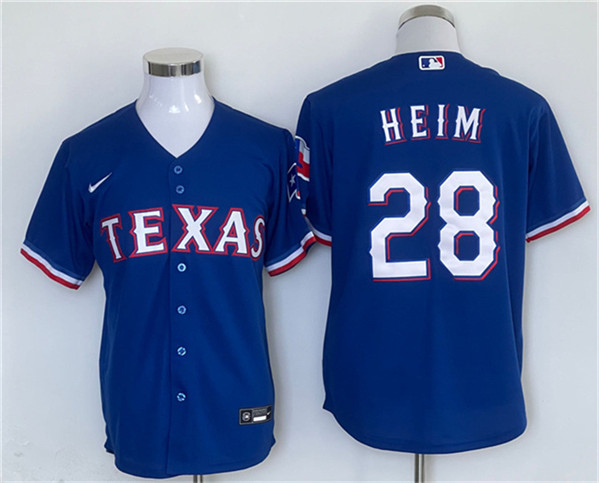 Texas Rangers #28 Jonah Heim Royal With Patch Cool Base Stitched Jersey