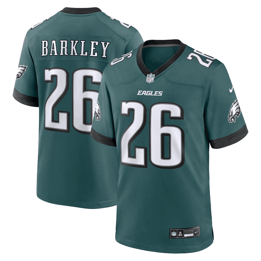 Philadelphia Eagles #26 Saquon Barkley Green Game Stitched Jersey