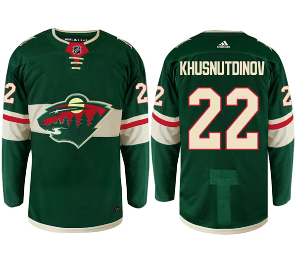 Minnesota Wild #22 Marat Khusnutdinov Green Stitched Jersey
