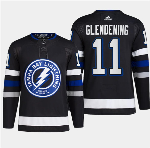 Tampa Bay Lightning #11 Luke Glendening Black Alternate Premier Breakaway Stitched Jersey