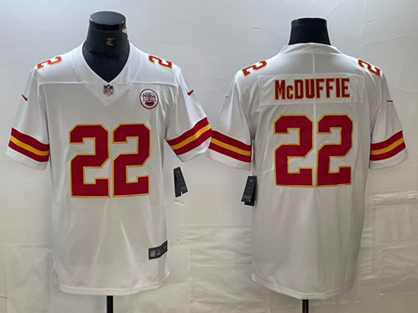 Kansas City Chiefs #22 Trent McDuffie White Vapor Untouchable Limited Stitched Jersey