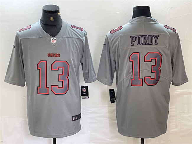 San Francisco 49ers #13 Brock Purdy Gray Atmosphere Fashion Stitched Jersey